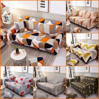 

Printed 1/2/3/4 Seater Stretch Sofa Cover All-Inclusive Dust Proof Elastic Protector Slipcovers Armchair Living Room Couch Cover
