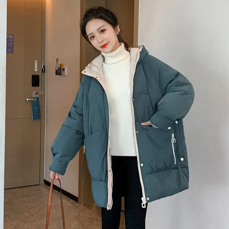 

Autumn Winter Jackets Women Hooded Parkas Loose Long Thicken Coat Plus Size Women Coats and Jackets Winter Clothes Outwears