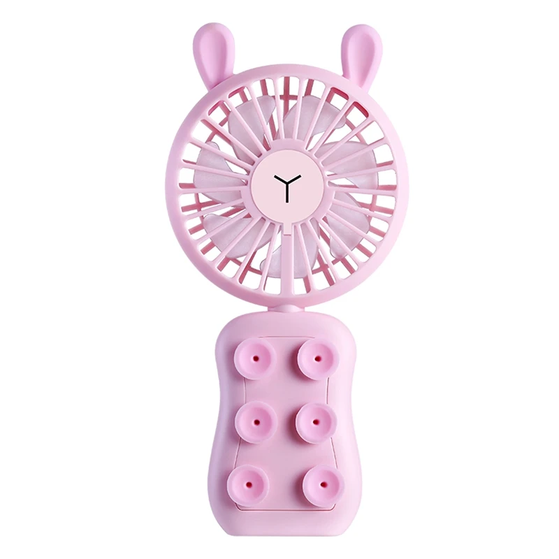 Mini Handheld Fan,Personal Portable Desk Stroller Table Fan Cute Small Cooling Foldable Electric Fan For Office Room Outdoor Hou - Цвет: Pink