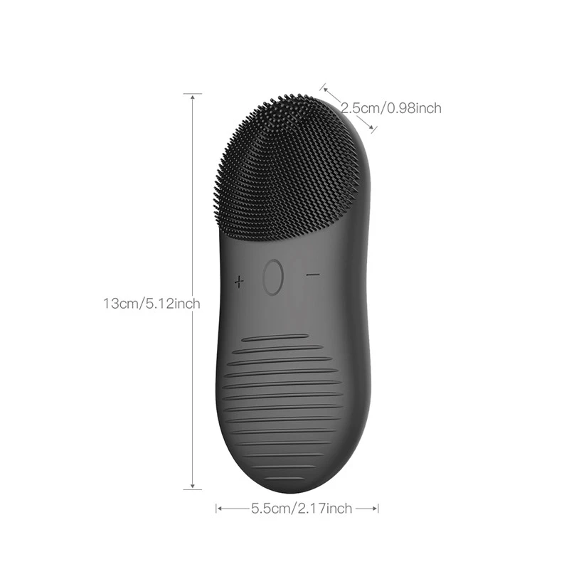 EAS-Facial Cleanser Ultrasonic Silicone Face Washing Brushes Pore Cleaner Blackhead Face Cleansing Waterproof Electric Skin Mass