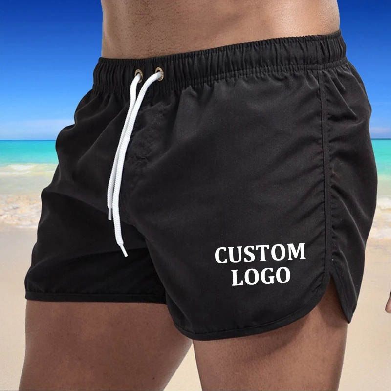 Custom Logo Summer Mens Gyms Fitness Shorts Bodybuilding Joggers Quick-Dry Cool Short Pants Male Casual Beach Sweatpants 2021