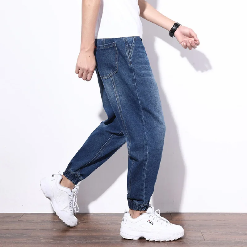 

Popular Brand Jeans Men Loose-Fit Trend Hip Hop Pants Spring Beam Leg Bib Overall Men's Korean-style Skinny Harem Pants