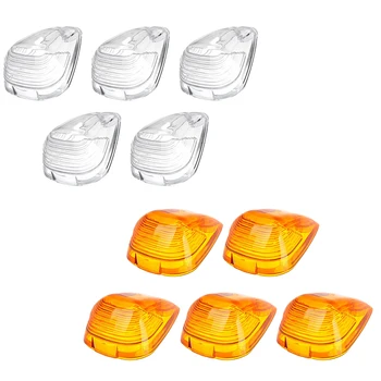 

5Pc Roof Running Light Cab Marker Lights Clear Cover Top Lens For Ford F-250 350 450 Gmc Dodge