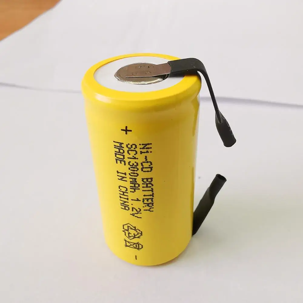 Реальная емкость 2/6/10/12/15 шт Ni CD SC1300mAh батарея с вкладками 10C 1 2 V sub c аккумуляторные