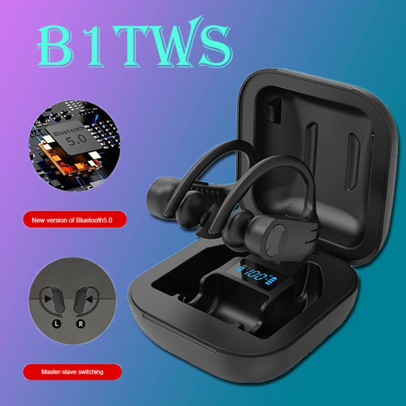 B1 наушники вкладыши TWS с светодиодный Bluetooth свободные руки музыка Бизнес