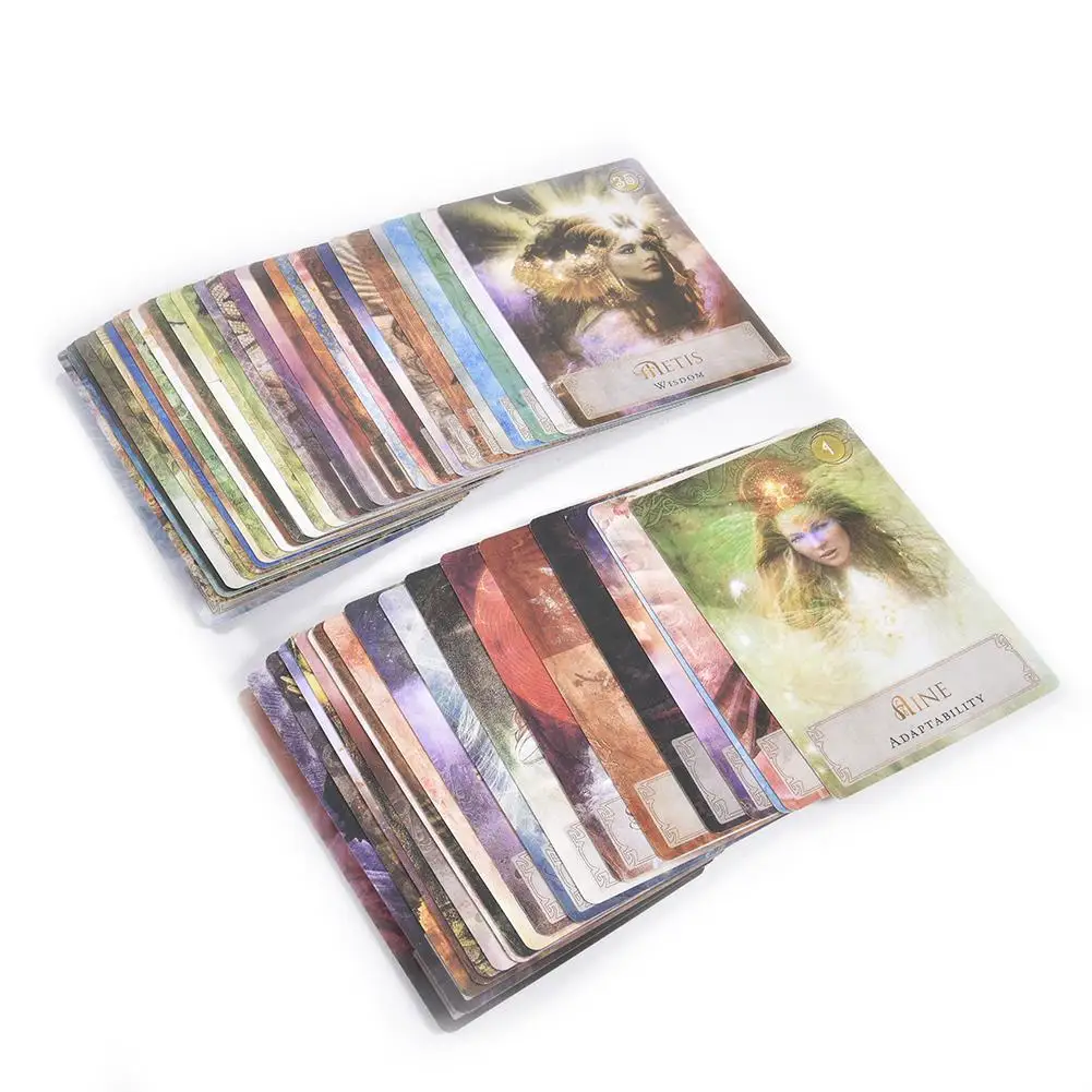 52 Pcs Sheets Tarot Cards Goddess Power Oracle Deck Games Guidebook Table Board Game Playing Card For Family Party Entertainment