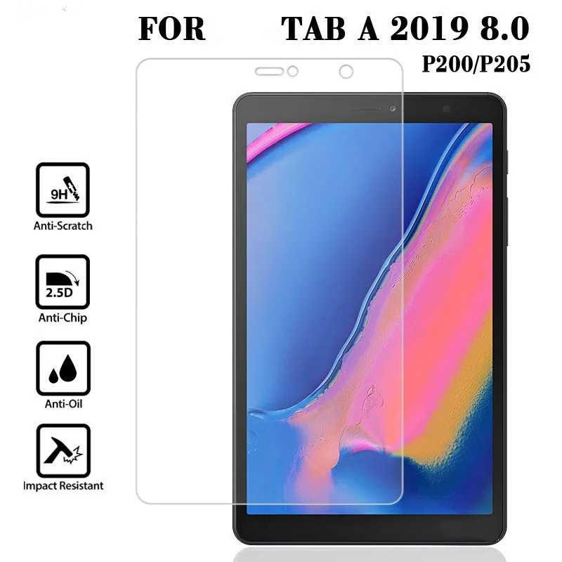 

Tablet Tempered Glass Toughened Glass For Samsung TAB A 8.0 2019 P200 P205 Scratch Proof LCD Screen Protector Film