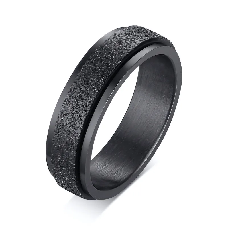 ZORCVENS Punk Vintage Black Luxury Stainless Steel Matte Wedding Engagement Ring for Men Fashion Jewelry finger ring wedding rings stainless steel ring wedding ring