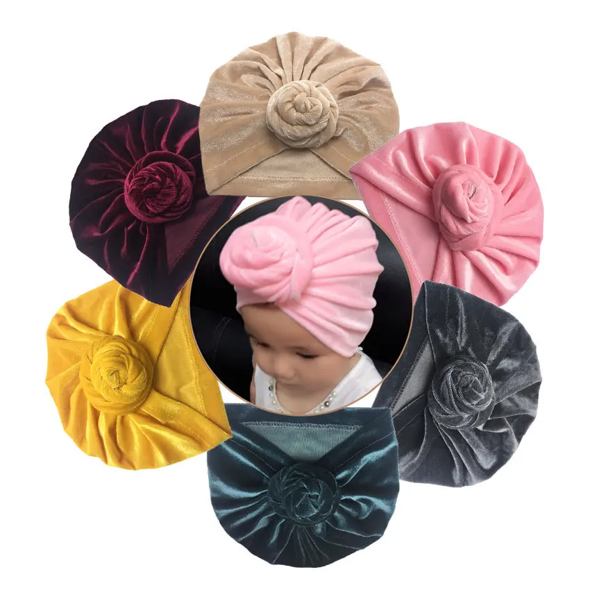 1pcs New Velvet Baby Hat for Girls Big Bow Winter Turban Infant Beanie Accessories Hair Band Headwrap | Детская одежда и обувь