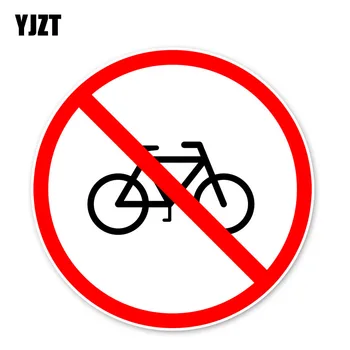 

YJZT 12.4*12.4CM Interesting Warning Sign No Bicycle Parking Accessories Car Stickers C30-0214