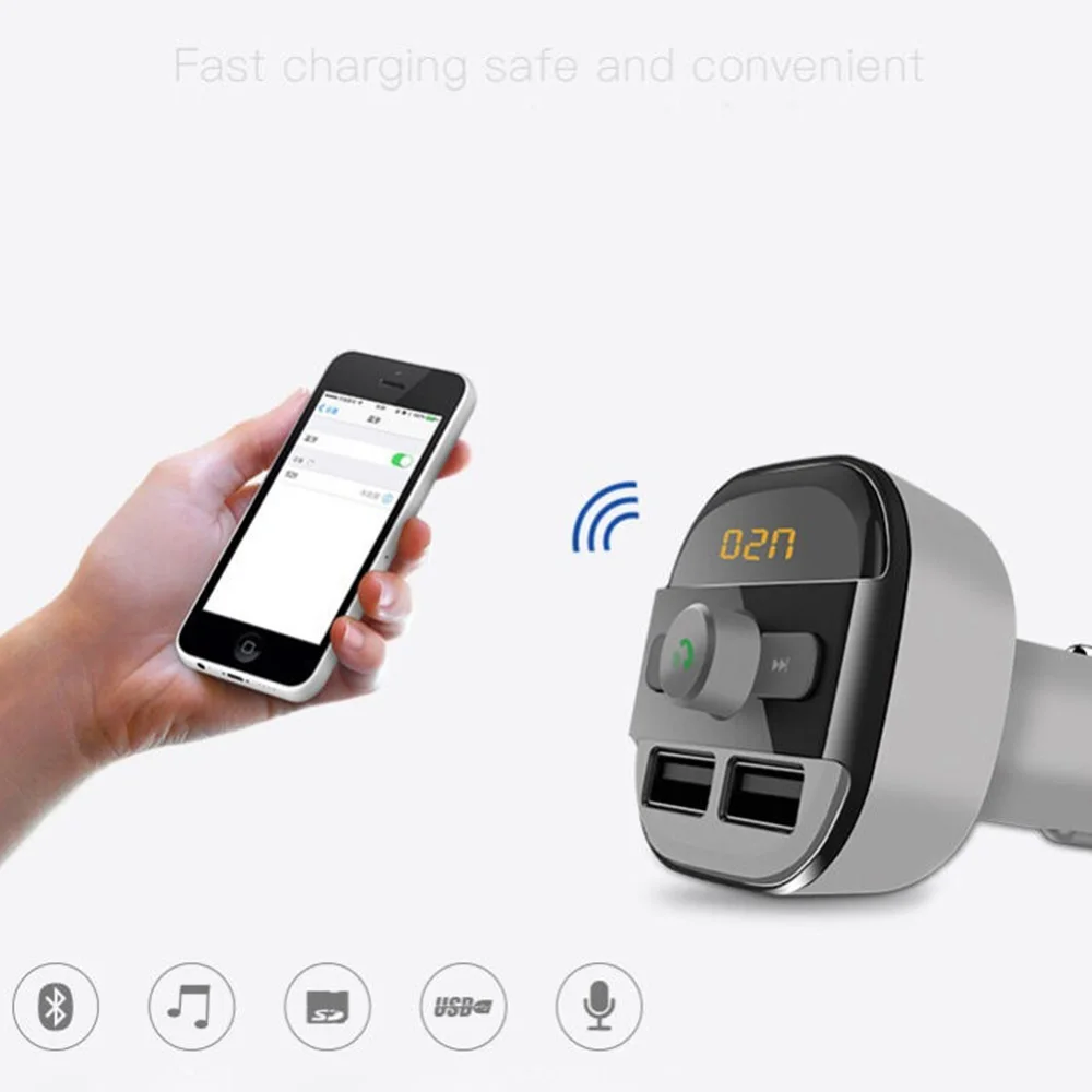 Автомобильный беспроводной Bluetooth fm-передатчик ЖК MP3-плеер USB зарядное устройство Высокое качество портативный для android IOS