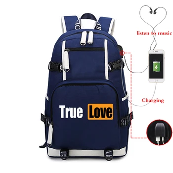 

True You Print Men's women Backpacks Travel Bags Rucksack Teenager Boys Shoulder Backpack Computer Usb Charging Travel Bagpack