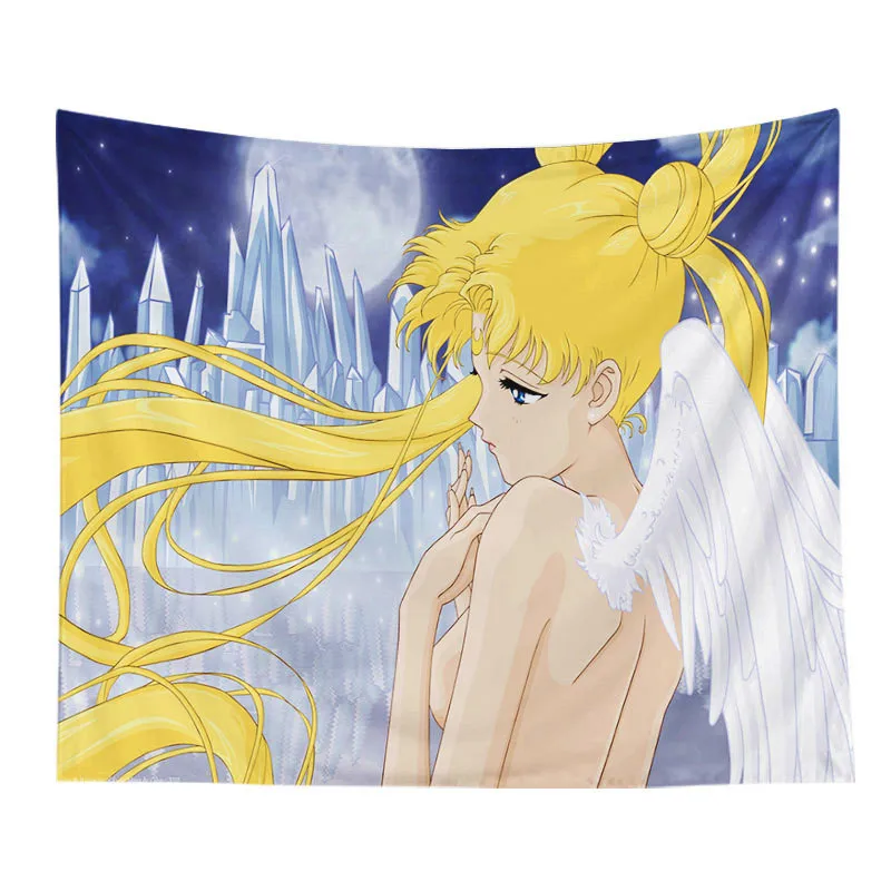 Anime Sailor Moon Cat Girl Tapestry Wall Hanging Decor Retro Printed Home Decor Hanging Living Printing Wall Tapestry - Цвет: Style 5