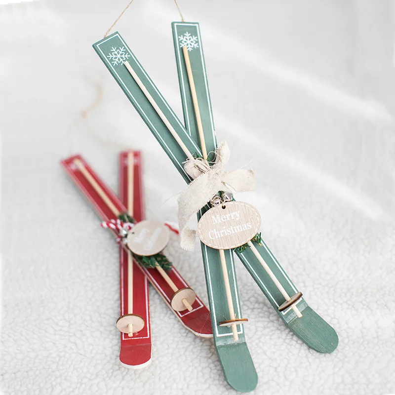 

Christmas Decorations for Home Nordic Wooden Sleigh Christmas Door Hanging Christmas Tree Pendant Navidad 2019 Ornaments Xmas