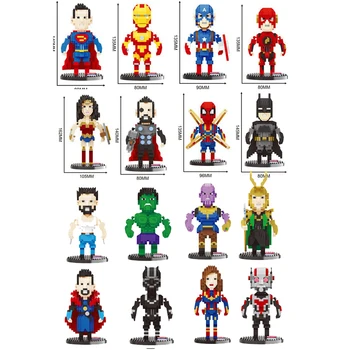 

DC hero avenger micro diamond block captain flash batman superman ironman thor wonder woman ant-man thanos nanobrick toys
