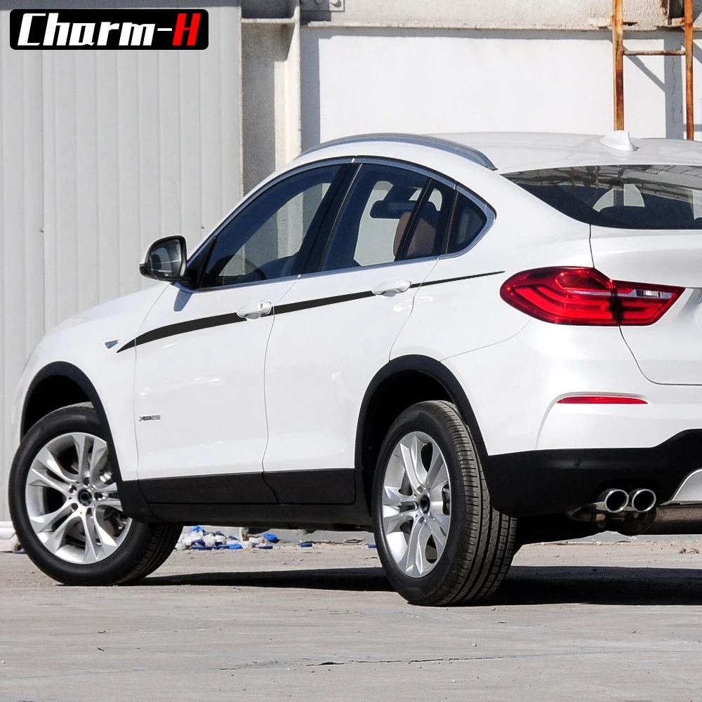 車のスタイリング M パフォーマンスアクセントストライプサイドストライプグラフィックスウエストラインビニールデカールステッカー Bmw X4 M F26 Car Stickers Aliexpress