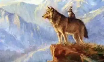 

Top Artists Perfect Hand oil Painting on Canvas: Alps Mountains, Wolf-backed Rabbit