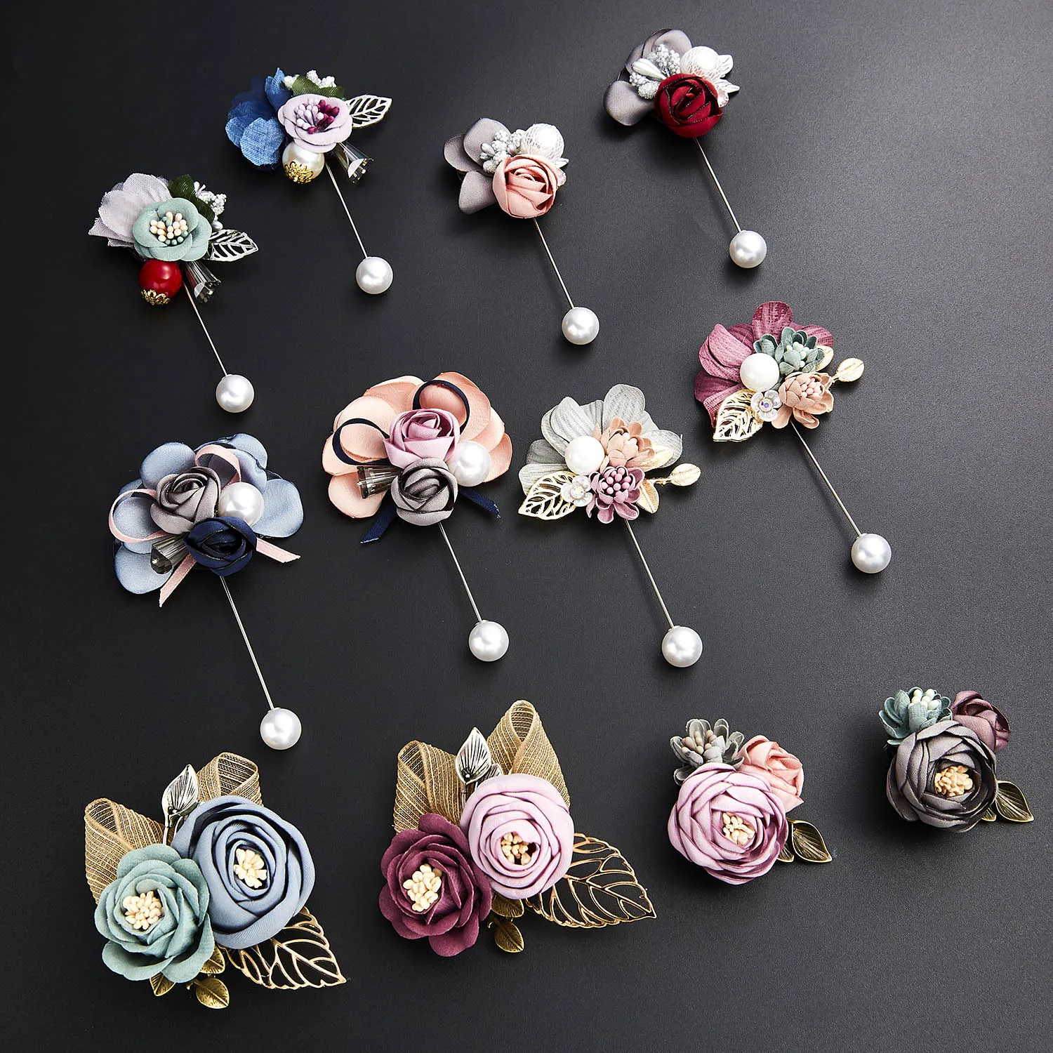 Lady Cloth Art Pearl Fabric Flower Brooch Pin Rose Flower Leaf Bowknot  Crystal Cardigan Shirt Shawl Handmade Wedding Coat Badge - Brooches -  AliExpress