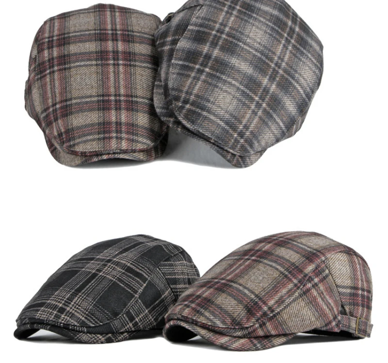 men's summer beret HT3964 Berets 2022 New Autumn Winter Hat Beret Cap for Men Women Plaid Ivy Newsboy Flat Cap Male Female Artist Painter Beret Hat men's wool berets for sale