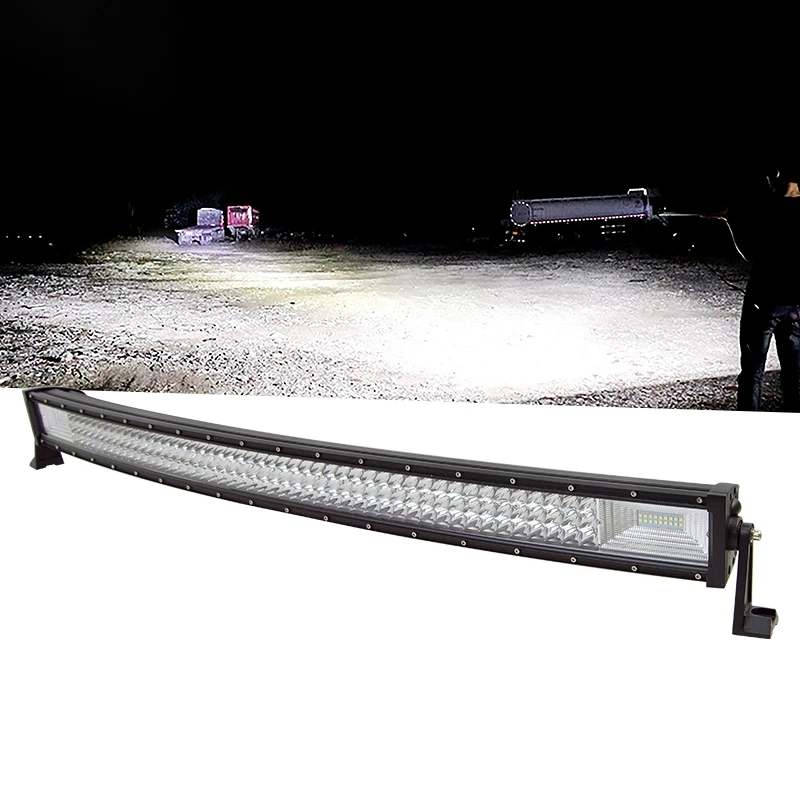  AUXTINGS Barre Lumineuse LED incurvée de 106,7 cm avec Spots et  projecteurs 240W Feux de Route ou Anti-Brouillard pour véhicule  Tout-Terrain SUV Quad Camion 4x4 Bateau