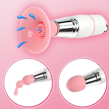 Mini Vibrator Three-pieces Head AV Rod Vibration Massage Nipple Sucker Oral Licking Clitoris Stimulator Sex Toys For Women 2