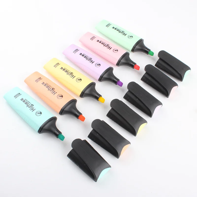 

Highlighters Markers Macaroon Color Mini Colorful Pastel 6 Colors Single Text Focus Marker Pens For Office School Supplies