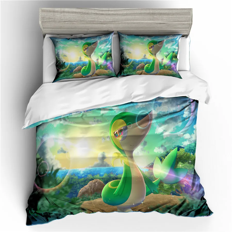 

A Bedding Set 3D Printed Duvet Cover Bed Set Pokemon Pikachu Home Textiles for Adults Bedclothes with Pillowcase #PKQ09
