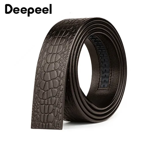 Deepeel 1 шт. 3,5 см* 105-130 см мужской ремень с автоматической пряжкой без головы из крокодиловой кожи Гладкий кожаный деловой декоративный ремень YB604