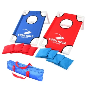 

Portable Bean Bag Toy Set For Kids Parents Toss Cornhole Game Board Set of 1 Board and 6 Beanbags Throwing Bean Bags Games Sets