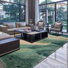 Новая Зеландия шерсть ручной работы области ковер в зеленом цвете, американский стиль картина маслом украшения ковер для деревенского дома