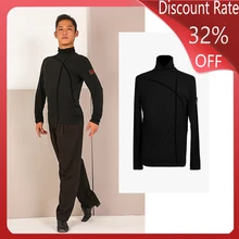 Мужские костюмы для латинских танцев, черные танцевальные топы для взрослых, платья для латинских танцев, одежда для бальных танцев, одежда для латинских танцев DQS3568