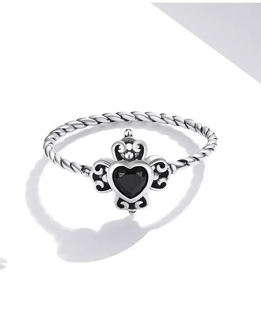 Genuine Pandora Pandora Mi Amor Ring Pandora Elevated Black Heart