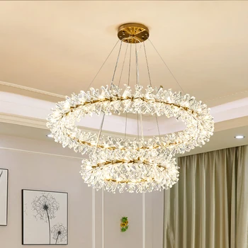 

lyustra lampa Crystal Led Chandelier Lighting Living Room Gold Metal Led Pendant Chandeliers Lights Dining Room Hanging Lamp