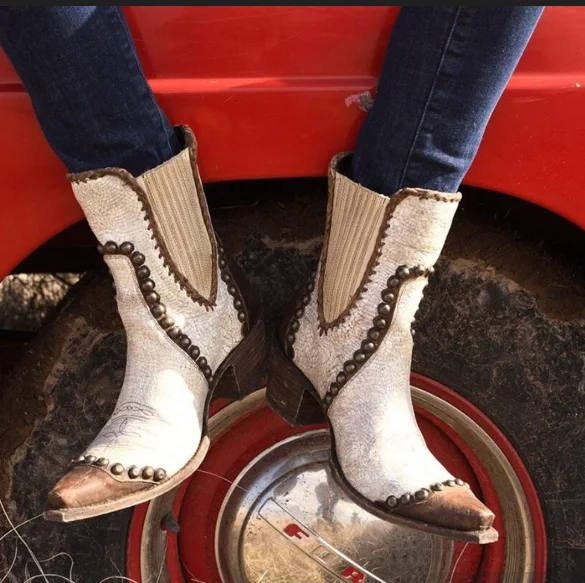 

Women's Boots New for 2020 High Quality Pu Leather Safety Fashion Boots Female Vinage Classic Western Boots Zapatode Mujer QA040