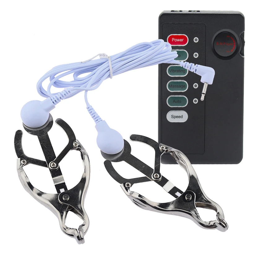 Металлический Электрический шок сосков грудные зажимы Массажер клитора
