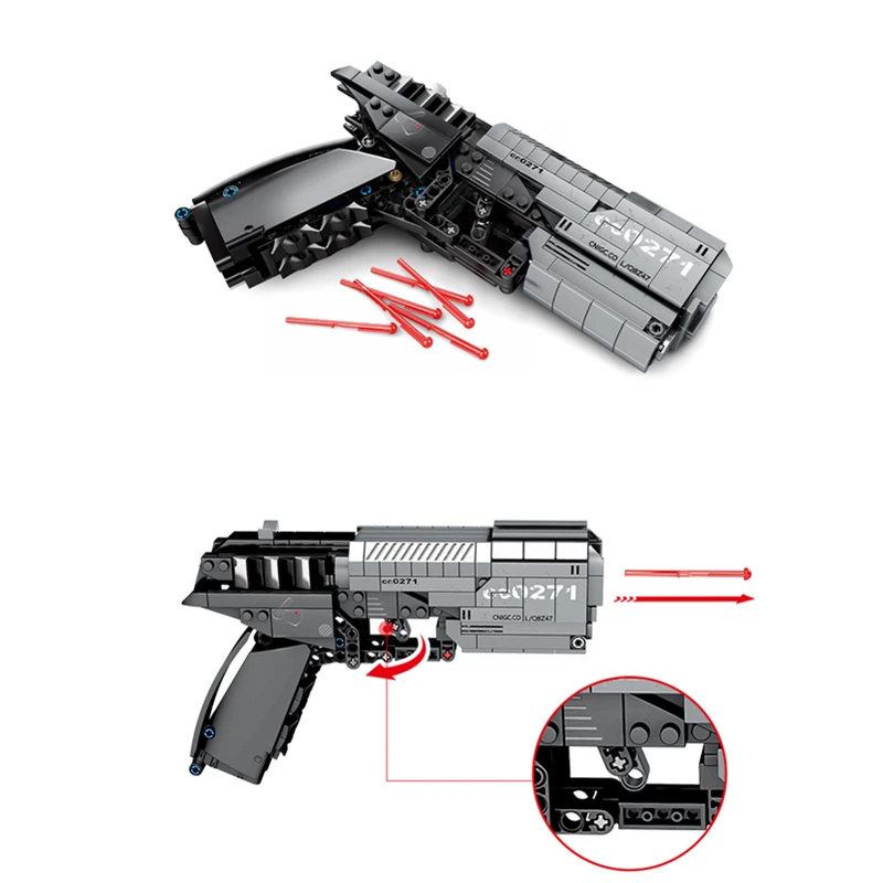 

SEMBO 704301 Technic shooting signal gun Pistol Can Fire Bullets Building Blocks model kit bricks Educational toys for Children