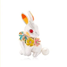 Брошь Модная креативная бижутерия тренд белая Милая индивидуальность цветок кролик брошь орнамент Горячая Новинка