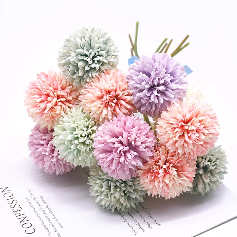 

3Pcs Dandelion Flower Ball Simulation Road Cited Artificial Flower Wall Fake Flower Home Decoration Wedding Holding Flower