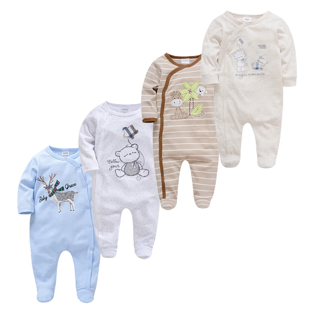 Children Boy Romper Cotton Polka Dot O-neck Newborn Baby Girls Clothes Full Sleeve Summer Jumpsuit 0-12 months 3/4 Pcs cotton jumpsuit baby romper