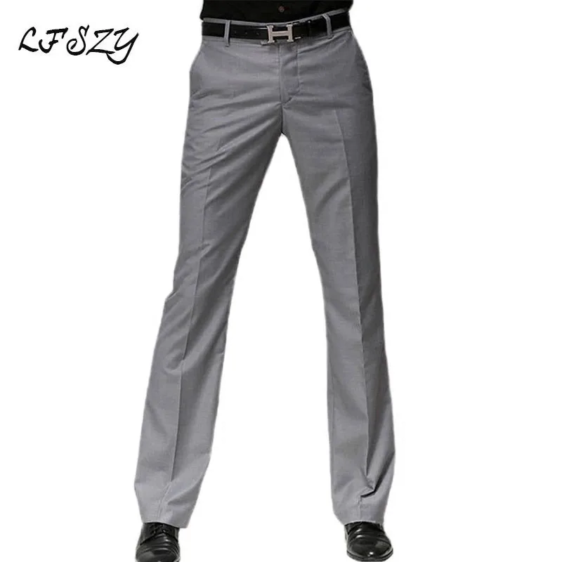 Цвет: черный, серый, темно-синий мужской костюм брюки Новые микро расклешенные брюки мужские корейские прямые брюки свободный галстук большие ноги брюки