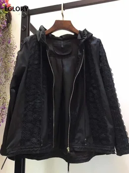 

2020 Spring Fashion Jackets High Quality Coats Women Appliques Embroidery Long Sleeve Casual Zipper Coat Jacket Ladies Outerwear