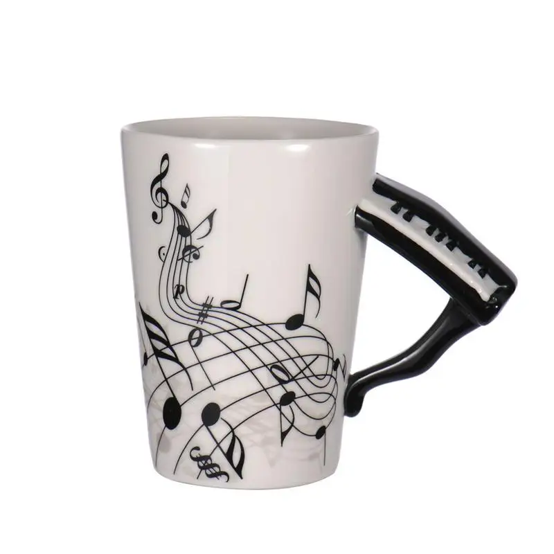 Creative Music Violin Guitar Ceramic Mug Coffee Tea Milk Stave Cups with Handle Coffee Mug Novelty Gifts for Wedding Birthday - Цвет: 11