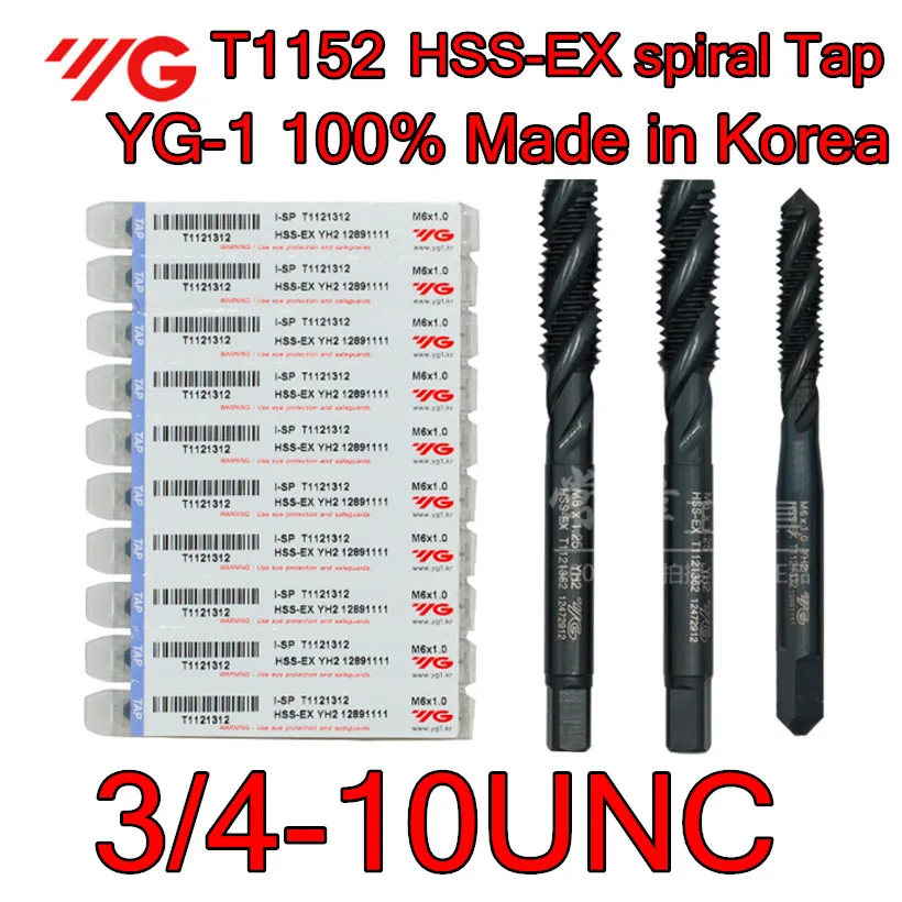 3/4-10UNC T1152 Сделано в Корее HSS-EX обработка спирального крана: легированная сталь и т. Д