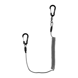 Heavy Duty Fishing Lanyard with Secure Lock Carabiner (Black)