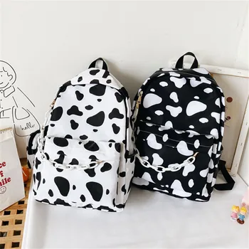 

Cow Pattern Backpack For School Teenagers Girls Vintage Casual School Bag Laptop Bagpacks Bookbag Travel Bag Mochila Feminina
