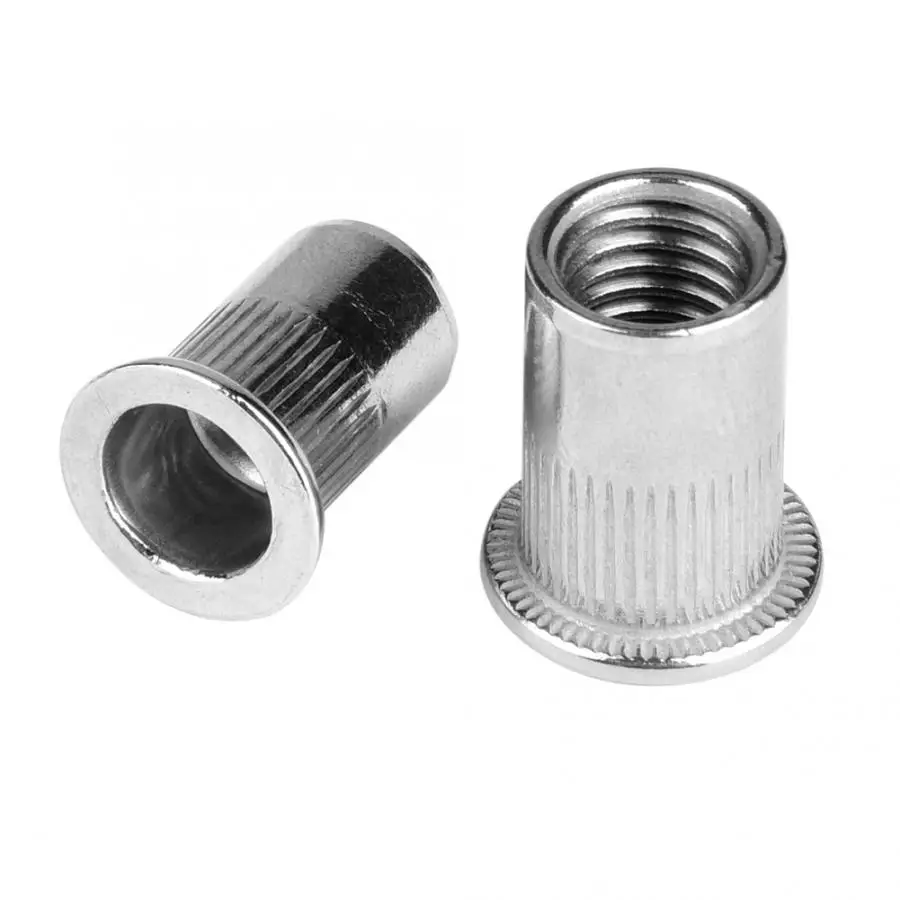 

93pcs Stainless Steel Square Nuts Threaded Insert 1 Box M3, M4, M5, M6, M8, M10 304 Stainless Steel Blind Rivet Nut Set