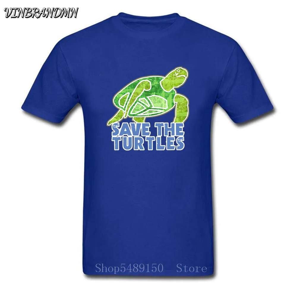 Мужская футболка в винтажном стиле Save The Ocean It's Turtley Awesome с коротким рукавом и