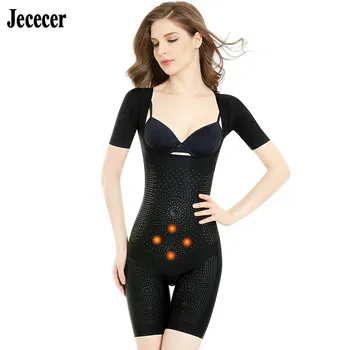 

Jececer bodysuit women body shapewear slimming shapers underbust short sleeve corset top