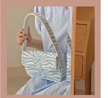 

Fashion women's bag blue baguette small girl messenger shoulder bag cover female vintage cute bag summer dajdiu23