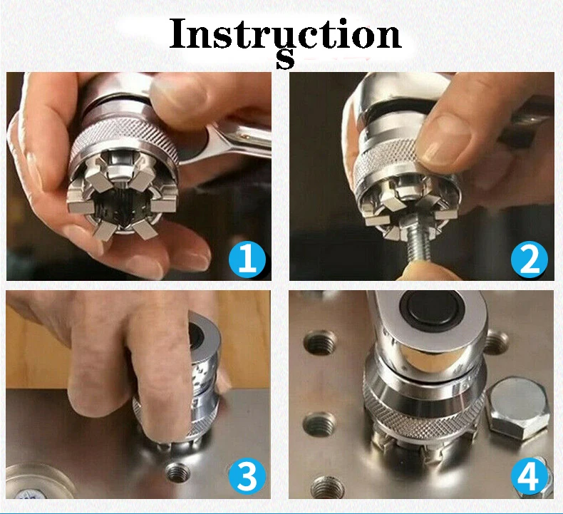 1PC 3/8 inch Drive 10-19 mm Adjustable Hex universal Socket Torque Ratchet Socket Adapter Wrench Head Spanner Sleeve Repair Tool